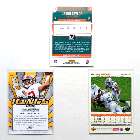 Miami Dolphins 9 Player Card Lot - FTBL [20_2] - Picture 6 of 8